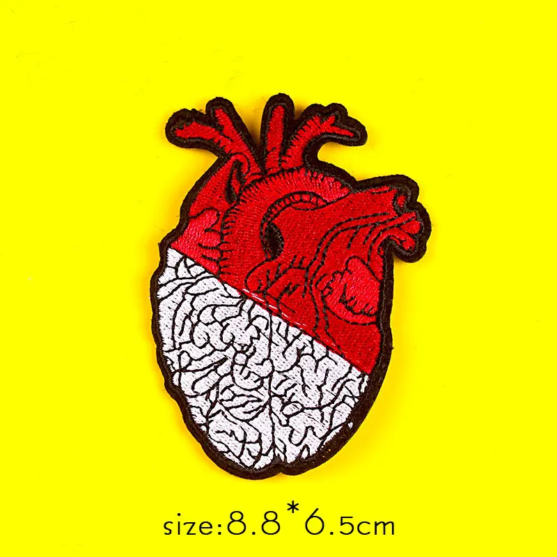 

DIY Embroidery Heart Patch Van Gogh Iron On Patches For Clothing Punk Patch Embroidered Patches For Clothes Badge Stripe Sticker