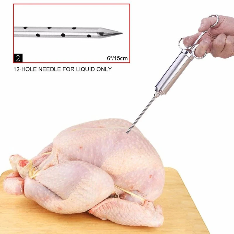 Инжектор мяса с иглами и кистями приправа инжектор маринада шприц вкуса для