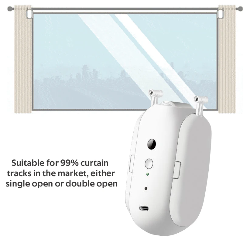

Tuya Bluetooth Wireless Automatic Smart Curtain Robot Remote Control Curtain Opener With Llumination And Temperature Sensor