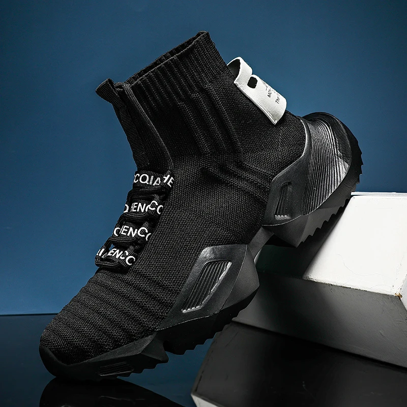 Men Sneakers Hot Sale Sock Sports Running shoes Light weight Outdoor sports Adult male Gym Large size 39-47 | Спорт и развлечения