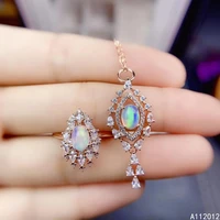 kjjeaxcmy fine jewelry natural opal 925 sterling silver classic girl new pendant necklace chain ring suit support test