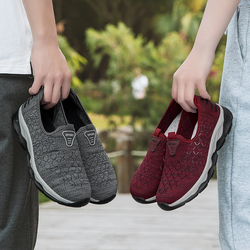 

Casual shoes for the middle-aged and elderly Lace-Up Fashion Breathable Mesh Flat Sneakers Casual Shoes Leisure walking shoes