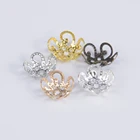 100 шт.лот подвески-Концевики, филигранные аксессуары сделай сам для ювелирных изделий, полые цветы, бусины-разделители, шапочки для изготовления ювелирных изделий