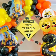 1pack Construction Tractor Theme Inflatable Balloons Truck Vehicle Party Decoration Baby Shower Boys Birthday Party Supplies