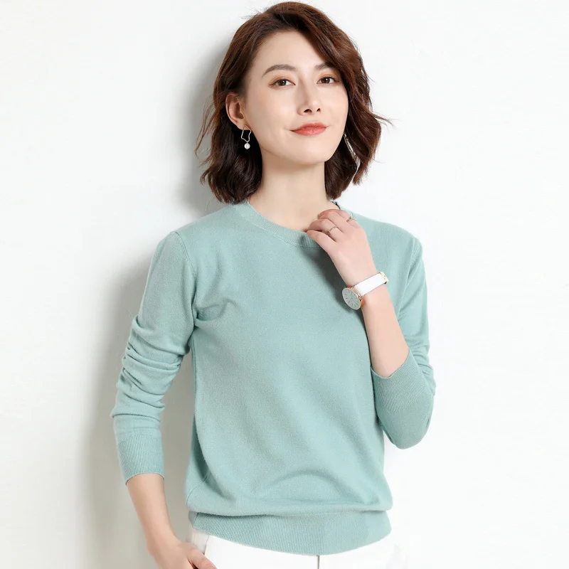 

Ladies Knitted Sweater Women Pullovers Knit Jumper Spring Autumn Basic Women Sweaters Pullover Soft Slim Fit Top Knitwear Female
