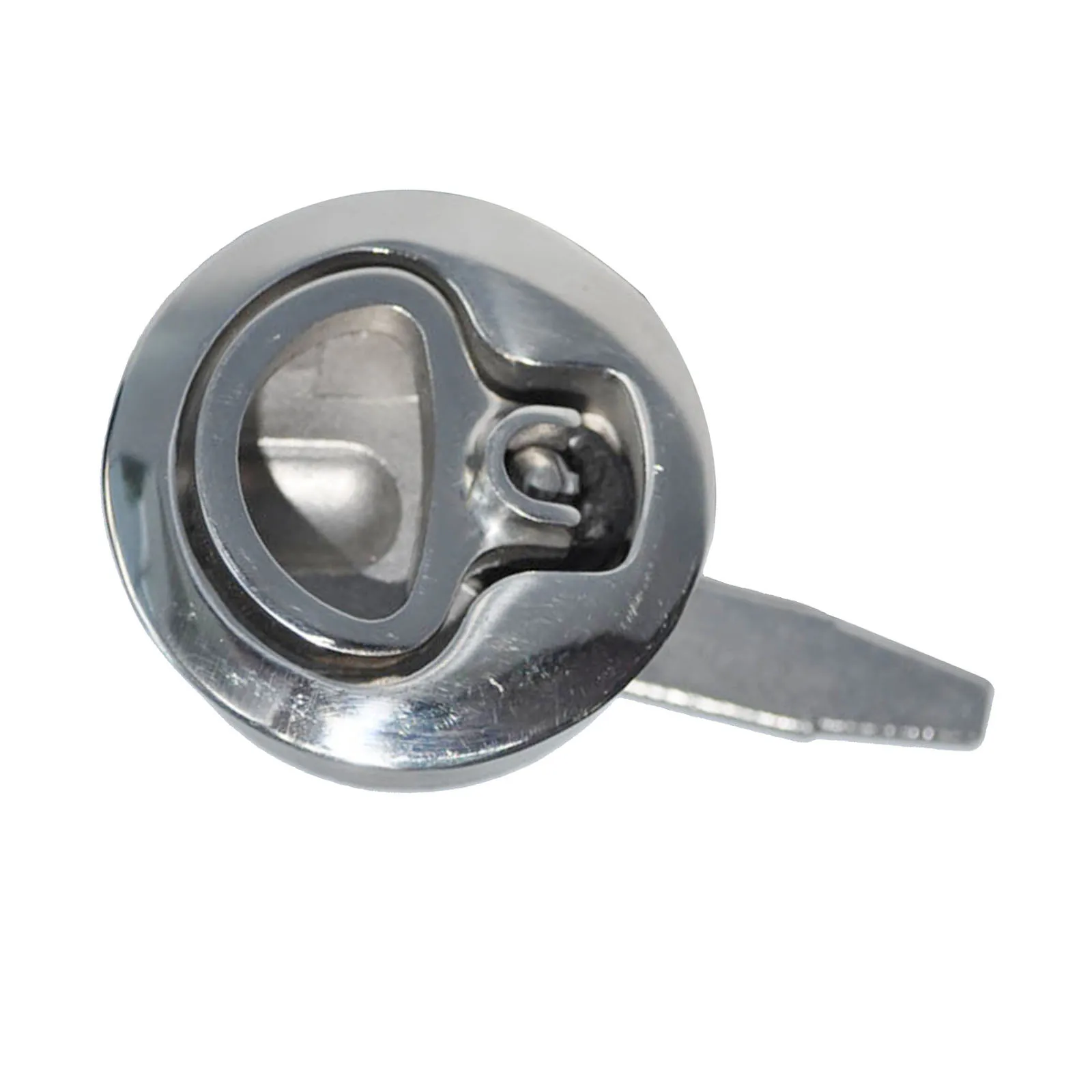 

55mm Round Boat Hatch Lift Ring Handle Turning Cam Lock Latch Locking and Non-Locking Lock Latch for RV, Yacht, Silver