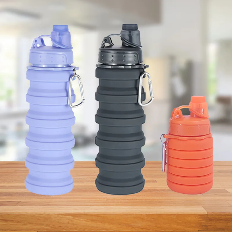 

Polarina Source manufacturer foldable silicone telescopic cup outdoor mountaineering travel portable sports kettle gift bottle