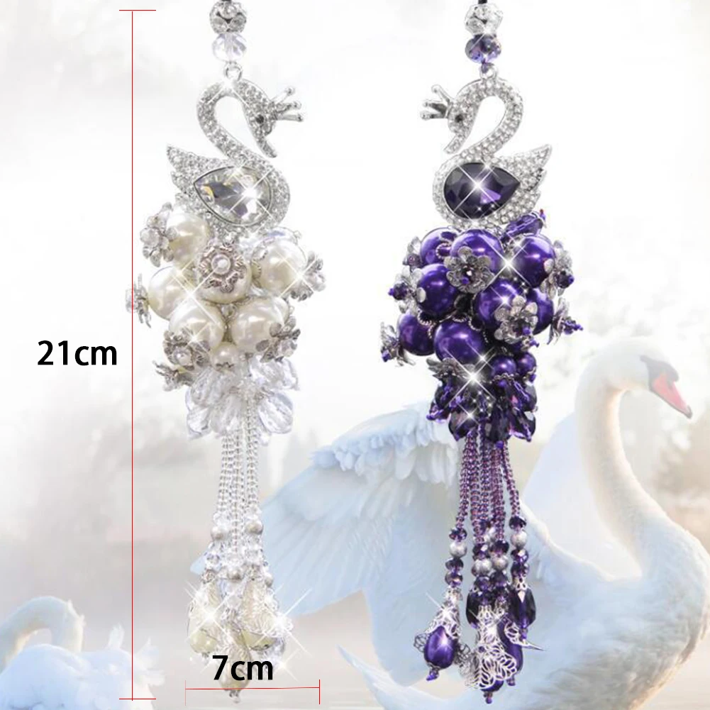 Креативный автомобильный кулон украшения Лебедь с алмазным подвесным декором