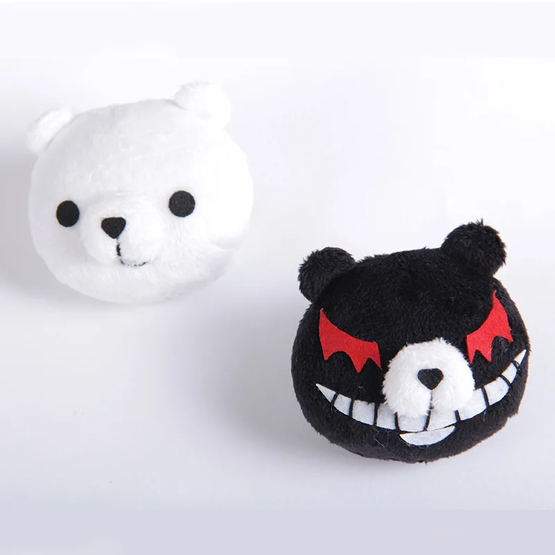

2pcs/Set Anime Cosplay Danganronpa Hair Clip Plush Black White Bear Headwear Enoshima Junko monokuma Kawaii Cosplay Party Props