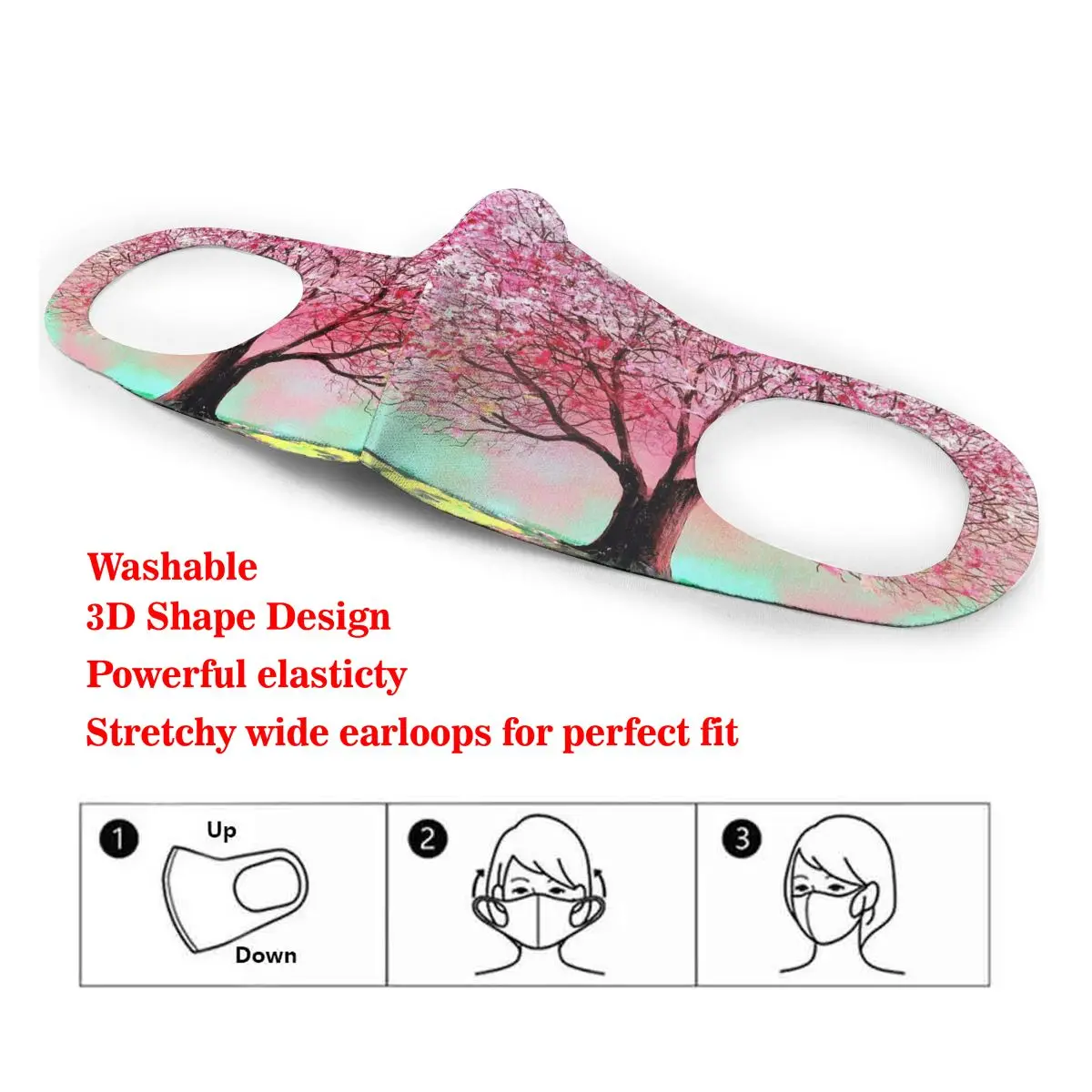 

Dust Mask Spring Tree Of Life Mouth Face Mask for Adult Kids Windproof Washable Reusable