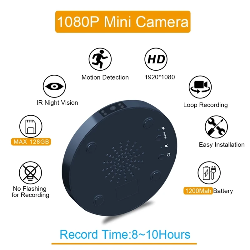 Мощная батарея 1080P HD мини-камера ИК Ночное видение DVR видеокамера домашняя