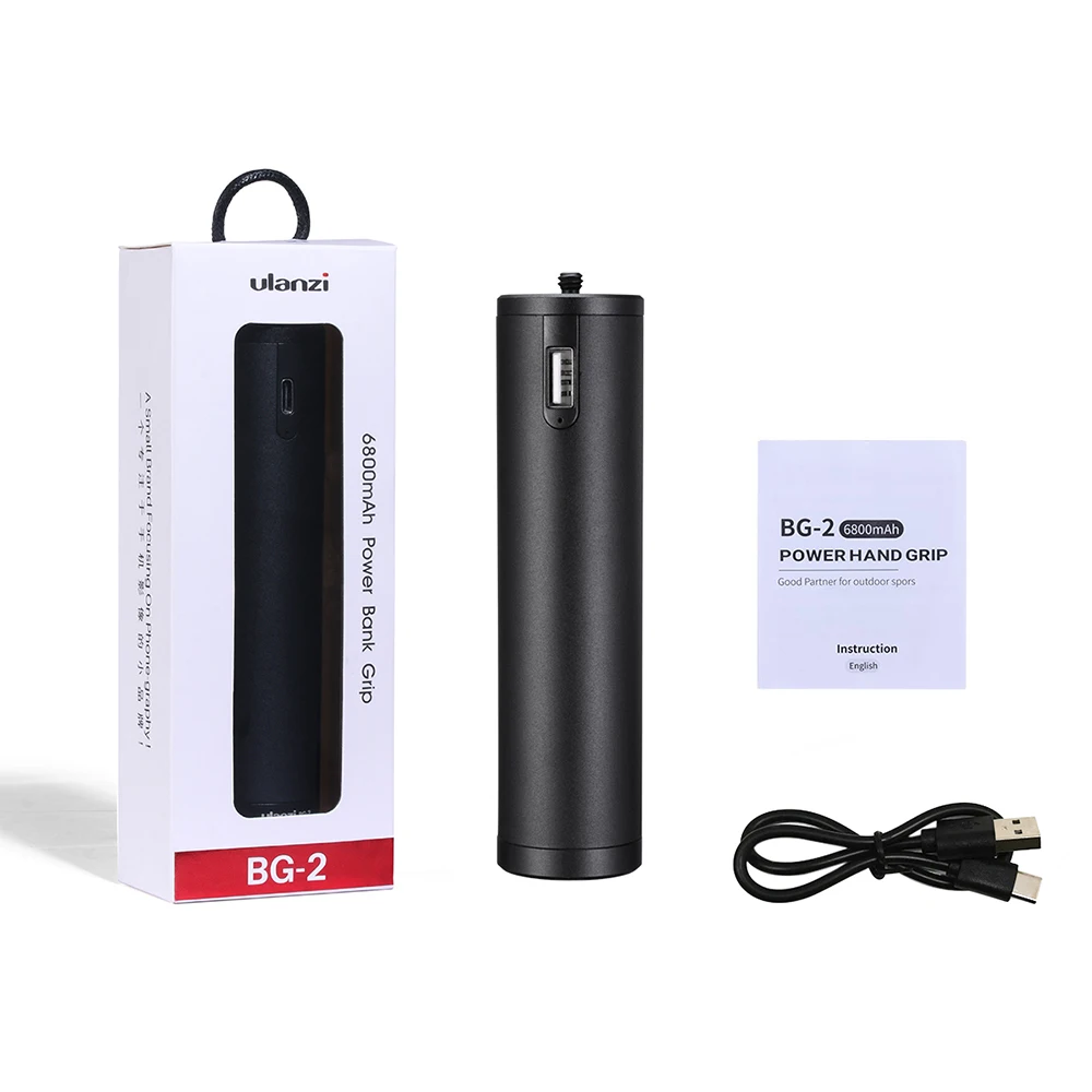 

ULANZI BG-2 Power Hand Grip Aluminum 6800mAh Battery Handle for GoPro 6 7 8 9 Smartphone Osmo Pocket with 1/4 Screw Hole
