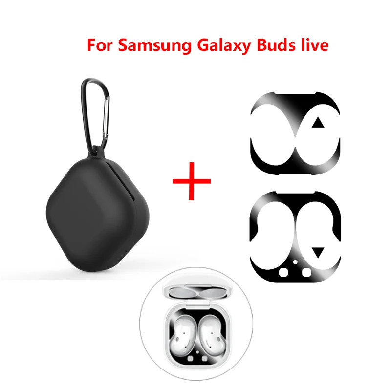 

2020 New Silicone Earphone Case for Samsung Galaxy Buds Live Metal Dust Guard Sticker for Buds Live Headphone Covers Shell
