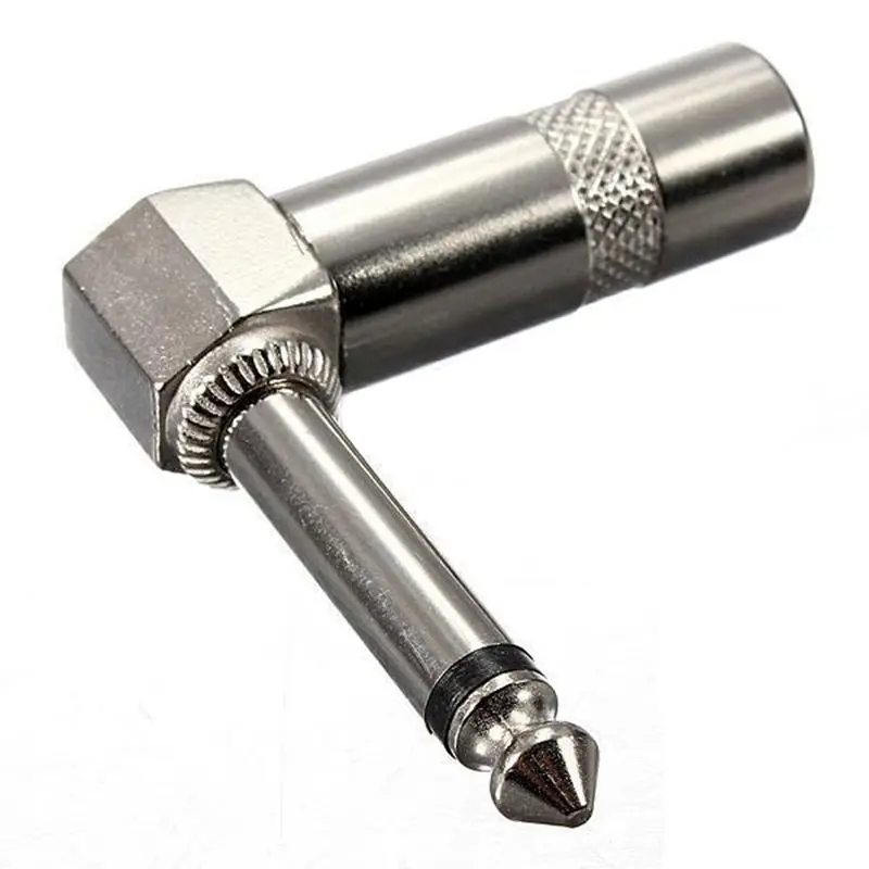 10 шт./партия 1/4 &quot6.m TS правый угол моно разъем для телефона Кабельный