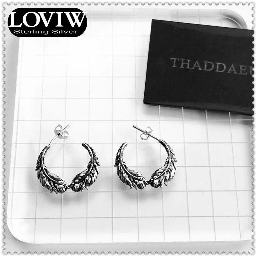 Stud Earrings Feathers Wings drop shipping European Style Fashion Romantic Jewerly For Women Gift 925 Sterling Silver Super Deal | Украшения