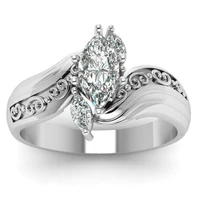 elegant ladies wedding engagement ring inlaid horse eye crystal rhinestone engraving geometric pattern for women party jewelry
