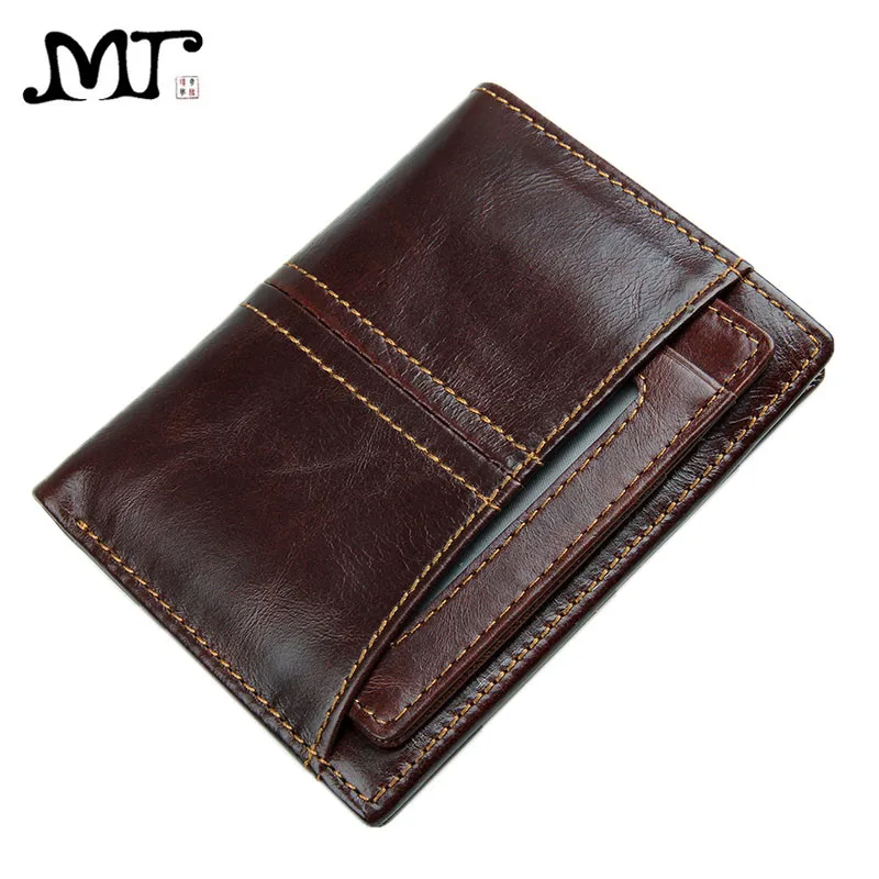 Мужские кошельки MJ Винтажный Мужской кошелек из натуральной кожи с двойной