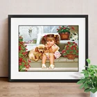 5D алмазов картина девушка камни в форме ромба Бриллиантовая мозаичная собака Алмазная вышивка Крест стич живописные Смола дрель наклейки на стену