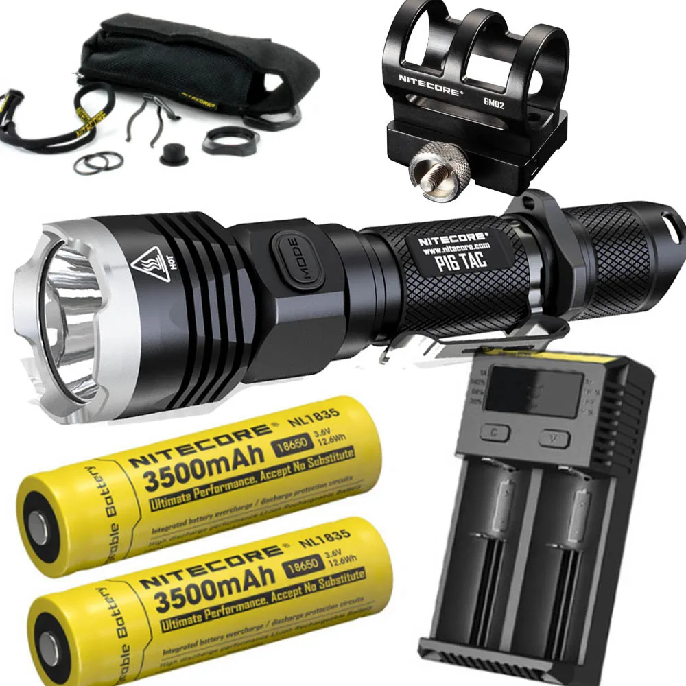 Тактический фонарь NITECORE P16Tac CREE поисковый с дальностью луча 1000 люмен 300 м U3 max