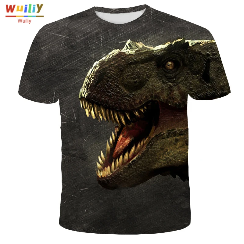 Футболка Мужская/Женская с 3D принтом животных топ рисунком динозавра уличная