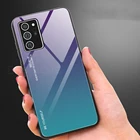Роскошный градиентный чехол из закаленного стекла для Samsung Galaxy M32 M52 A03S A12 A13 A52 A72 A32 A42 5G A22 M12 S21 M22, защитный чехол