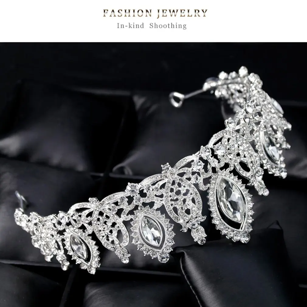 Горный хрусталь оголовье сплав тиара Корона Модные Свадебные короны тиары волос