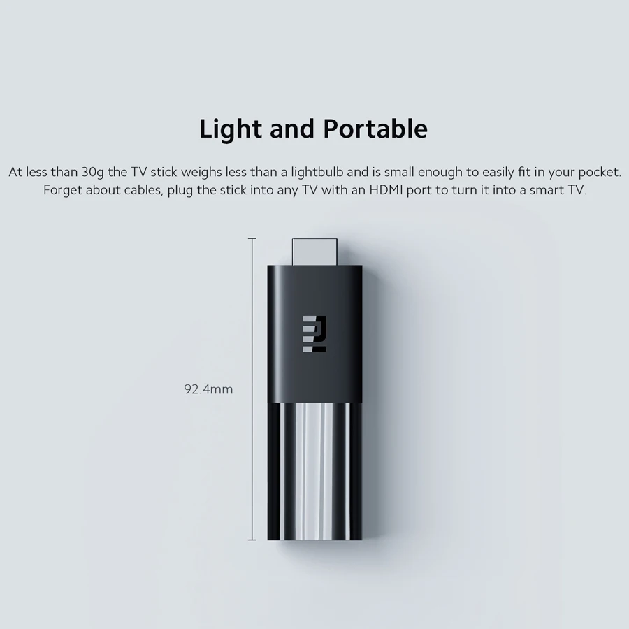 Оригинальный Xiaomi Mi TV Stick Android 9 0 четырехъядерный 1080P Dolby DTS HD Двойное декодирование 1