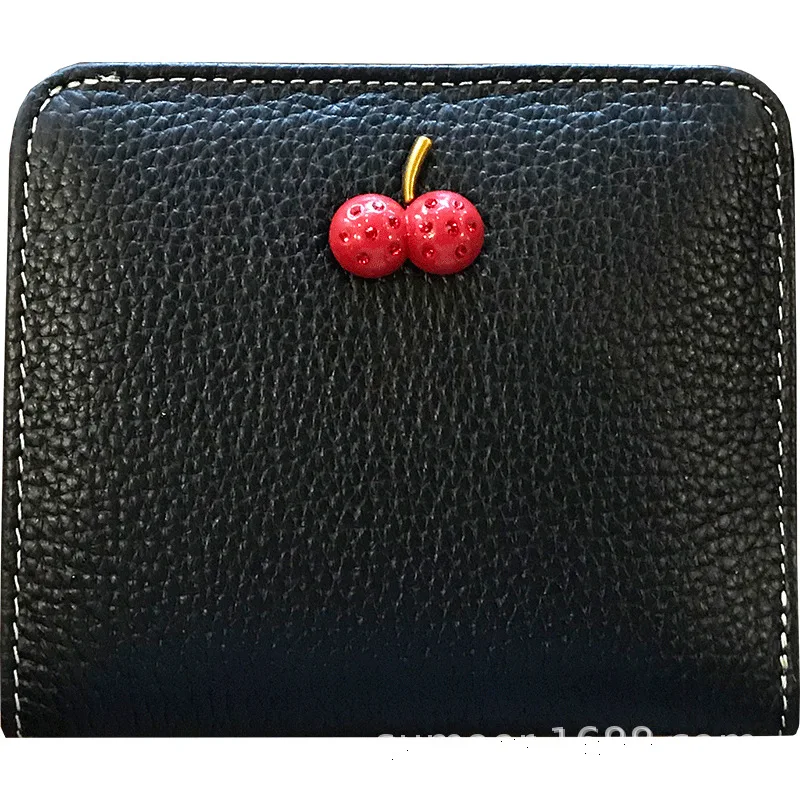 

Leather Mini Small Purse Female Short Minimalist 2021 New Fashion Ins Wallet Ultra-Thin Folded Wallet