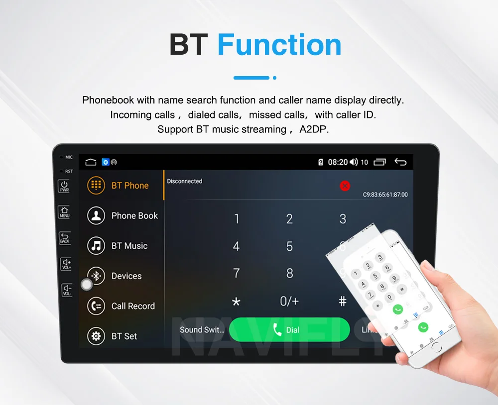 Автомагнитола Navifly мультимедийный плеер на Android 10 с GPS для Skoda Seat Volkswagen B6 B7 Passat golf Polo