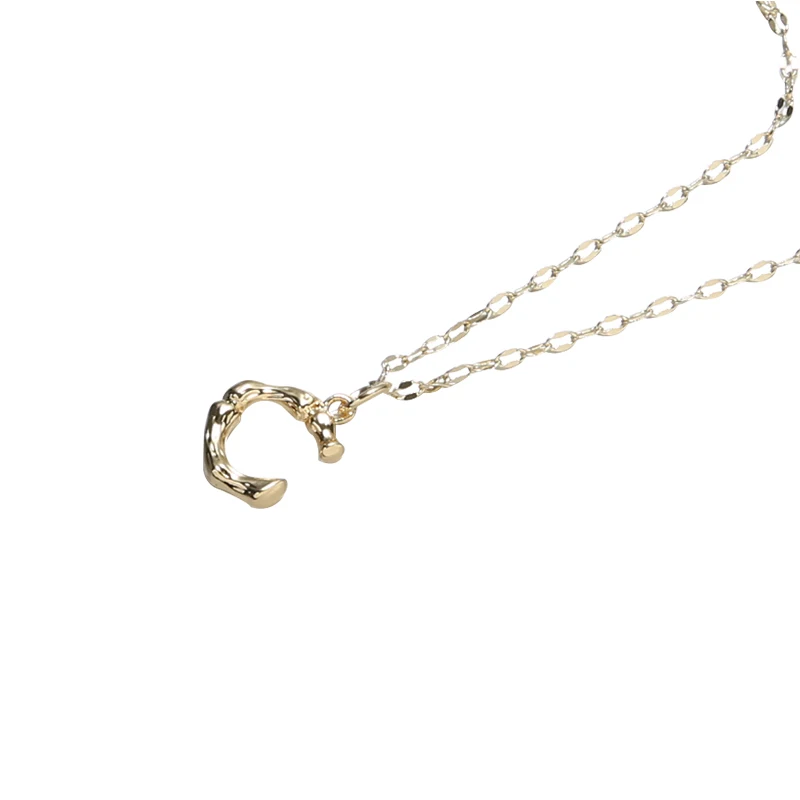 

New Personalized Japan and South Korea Internet Hot Fashion Simple Letter Pendant Ladies Necklace and Earrings Suite Exquisite