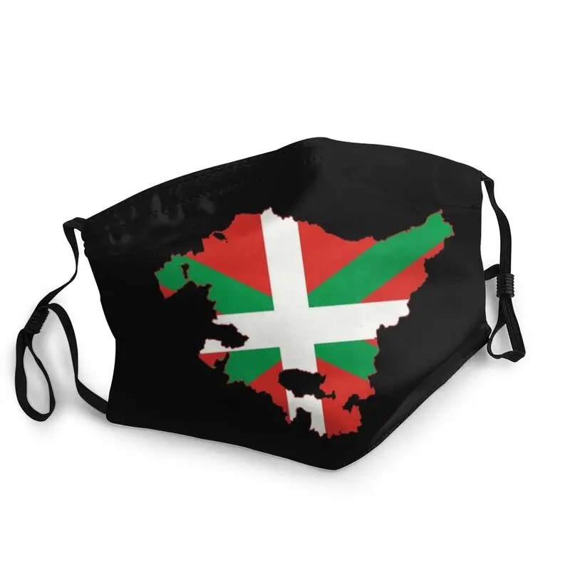 

Basque Country Flag And Map Mask Dustproof Washable Face Mask Protection Cover Unisex Respirator Mouth Muffle