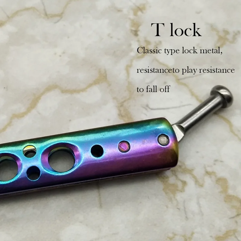 Красочный нож из нержавеющей стали тренировочный бабочка Открытый Нож для