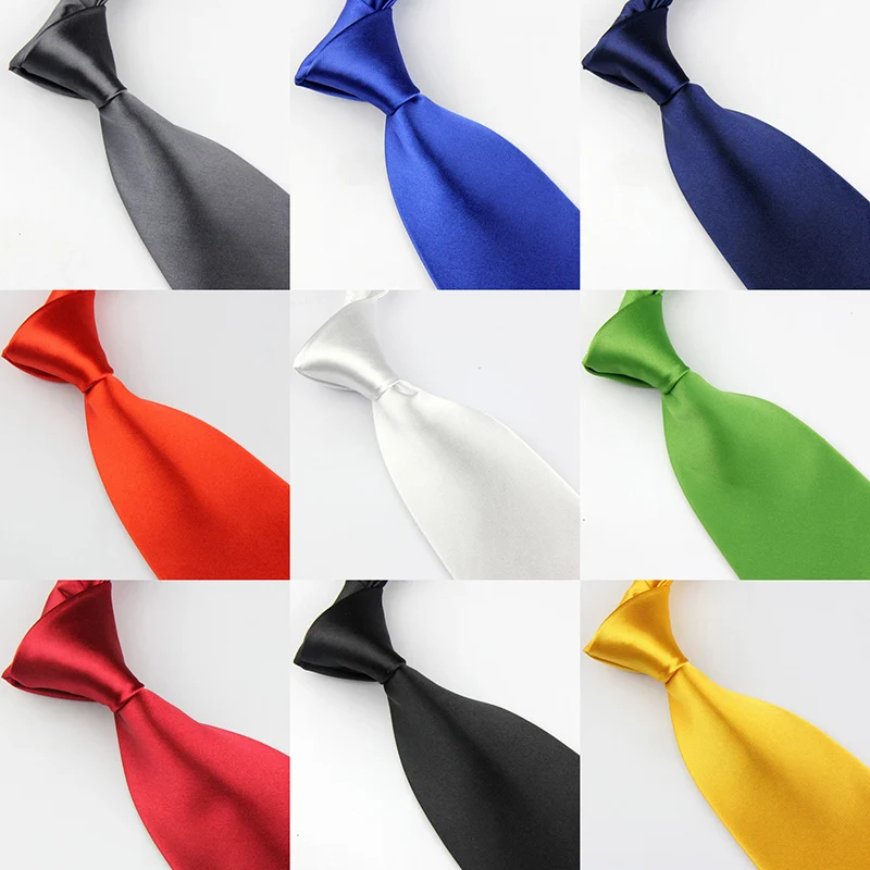 

8cm New Fashion Solid Neckties for Men Marriage Business Ties Pure Color Neckwear Wedding Accessories