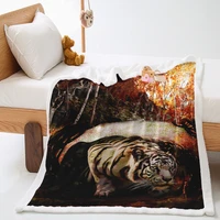 tiger 3d printed sherpa blanket couch quilt cover travel bedding outlet velvet plush throw fleece blanket bedspread