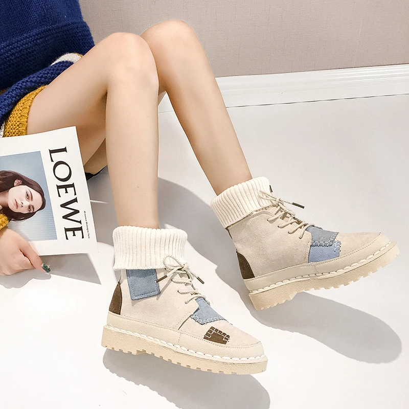 Зимние ботинки модные женские botas mujer invierno коллекция 2019 года ботильоны на