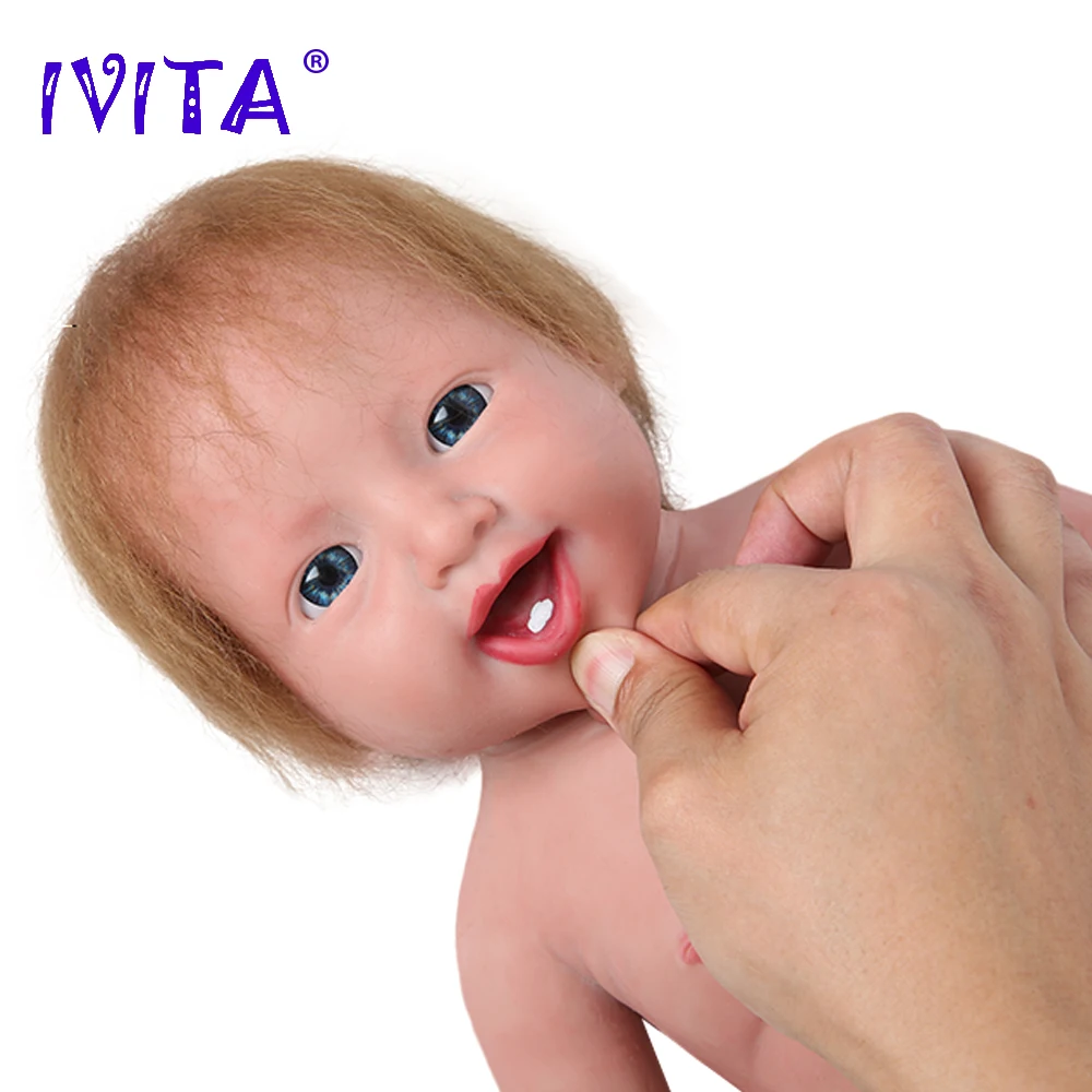 

IVITA WG1508RH 51cm 4000g 3 Colors Eyes Choices Full Silicone Realistic Silicone Reborn Baby Doll for Bebe Root Hair Toys
