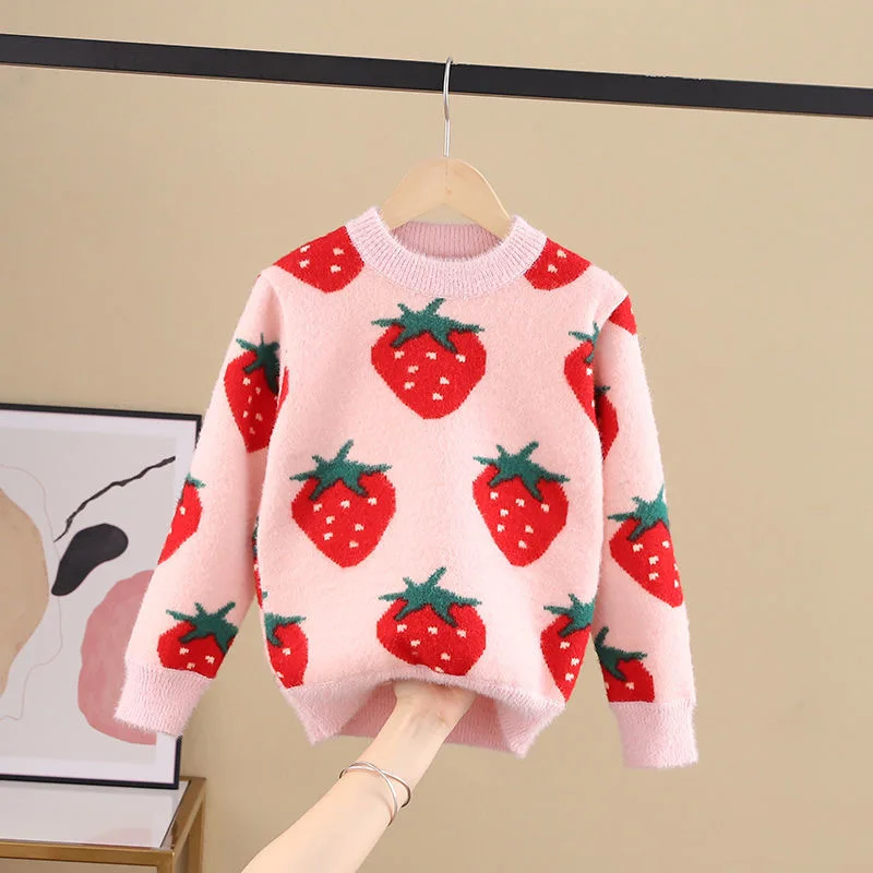 Милый зимний детский свитер для девочек вязаный пуловер подростков Повседневные