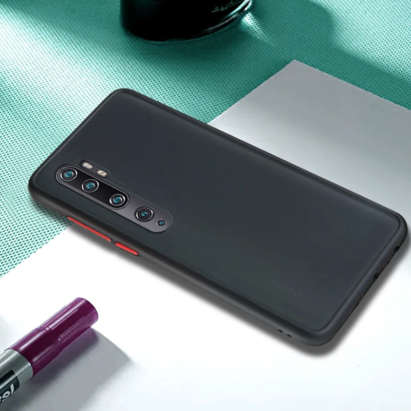 Чехол для Xiaomi mi Note 10 Роскошный Матовый полупрозрачный чехол силиконовая рамка