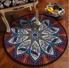 Diameter 60CM Национальный и классический стиль Мандала Круглый Пол Ковер Европейская классическая подвесная корзина украшение медитационная йога коврик Dia120cm - Цвет: Diameter 60CM