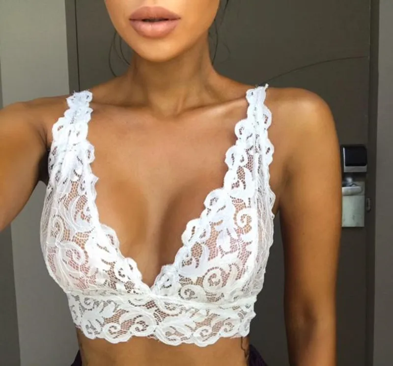 Цветочный белый черный кружевной прозрачный бюстгальтер без косточек бюстье на