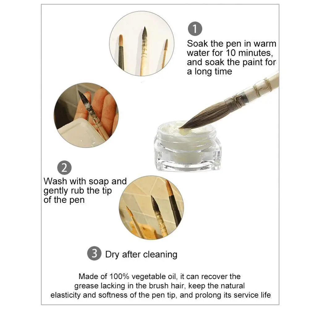 

5g Paintbrush maintenance Cleaning Agent Watercolor Artist cleaner brush Supplies Transparent Student Paint V0D9