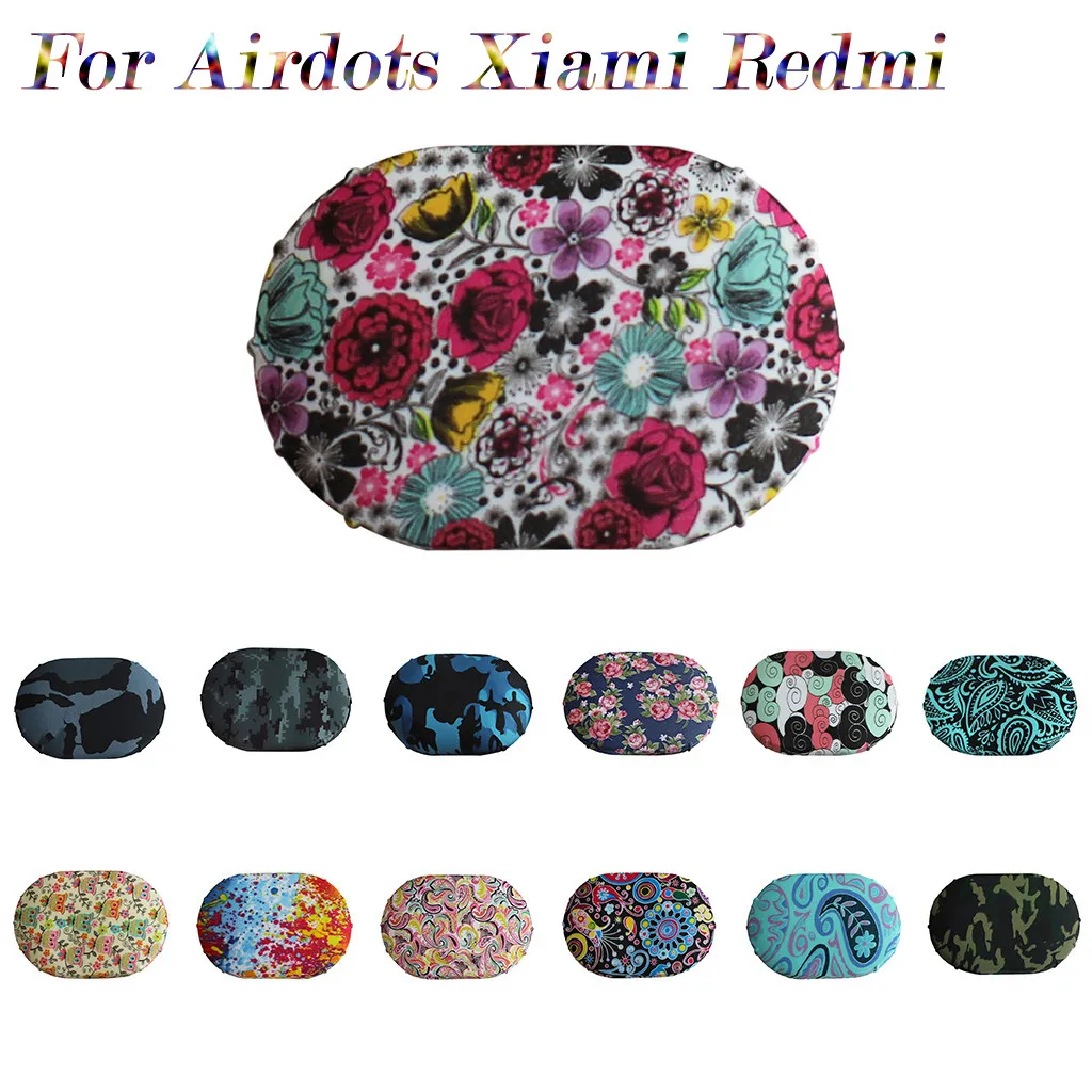 

For Xiaomi AirDots Earphone protective sleeve Accessories fashionable Soft Silicone Print Graffiti Universal Protective Cover