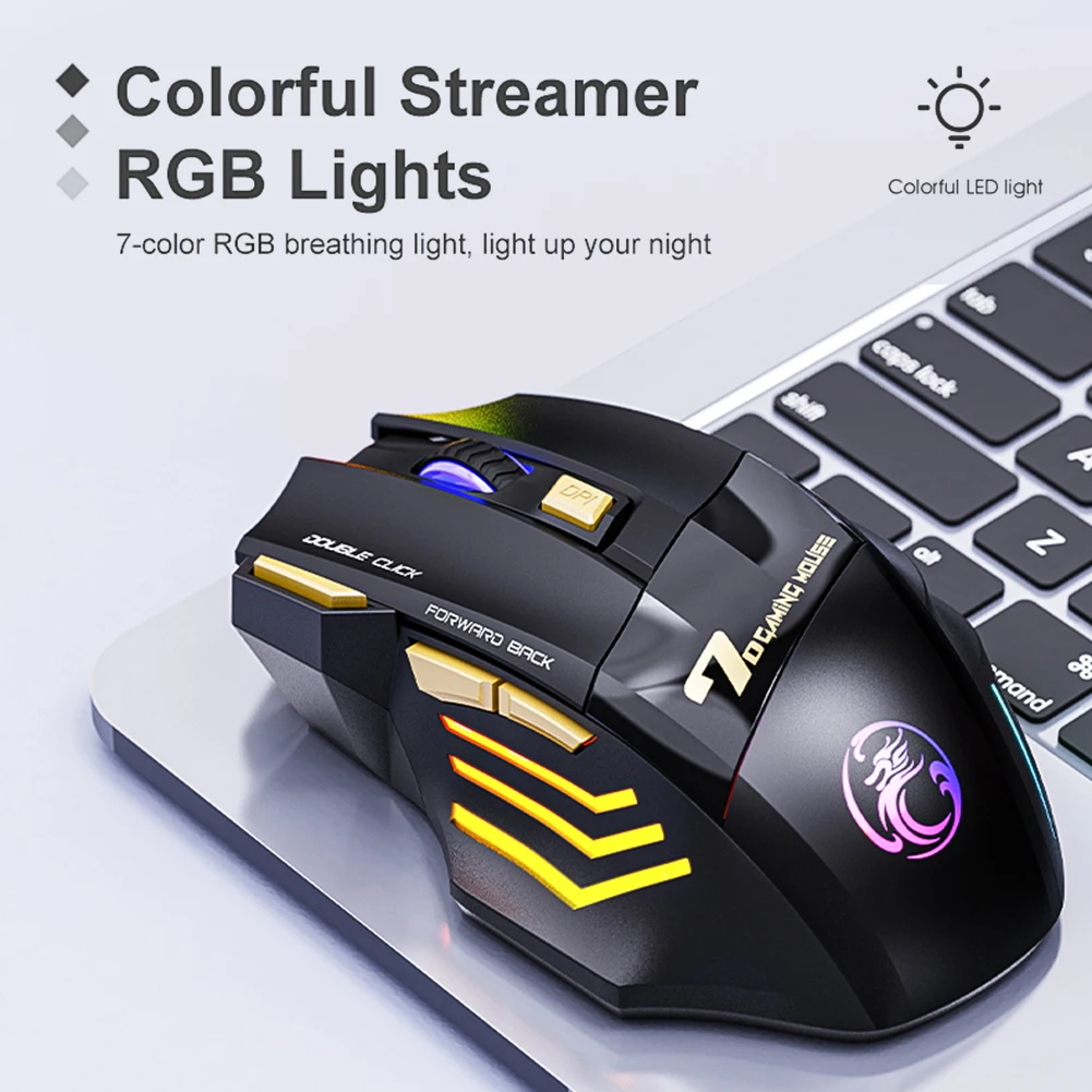 Мышь Imice Gw-x7 беспроводная 7 кнопок 2 4 ГГц с Rgb-подсветкой | Компьютеры и офис