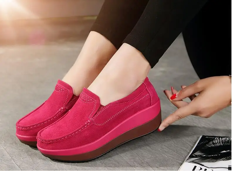 

Spring autumn women's platform shoes Loaf shoes women work genuine leather comfort soft soft shoes care shoes casual new shoes