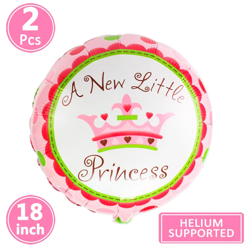 2pcs pink crown 5 шт. милый ребенок душ Фольга воздушные шары Babyshower игры Декор Платье для крестин; украшения его мальчик девочка Пол раскрыть Вечерние - Цвет: 2pcs pink crown