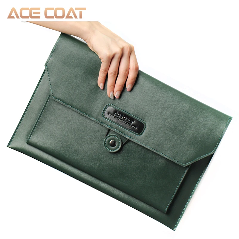 ACECOAT Разделение кожаная сумка для ноутбука чехол сумка с ручкой и карманы для MacBook Air/Pro 13/15/16 Сумочка-клатч для macbook pro 13 Чехол