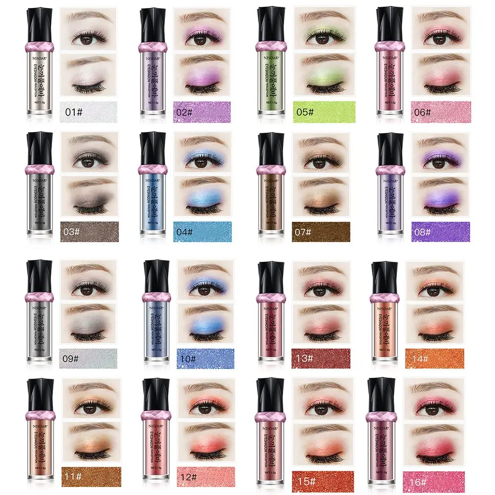 16 цветов мерцающие золотые тени для век долговечные Минеральные блестящий