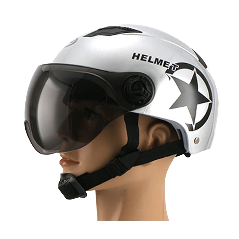 

Motorcycle Half Helmet With Sunscreen Quick Release Belt Suitable for Bicycle Mountain Bike Road Bike Electric Scooter