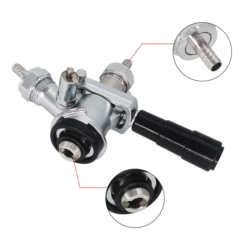 Beer Keg Coupler US Sankey D System Tap with Stainless Steel Probe 3/8 inch Gas Inlet Barb for 5/16 or ID gas tub | Дом и сад