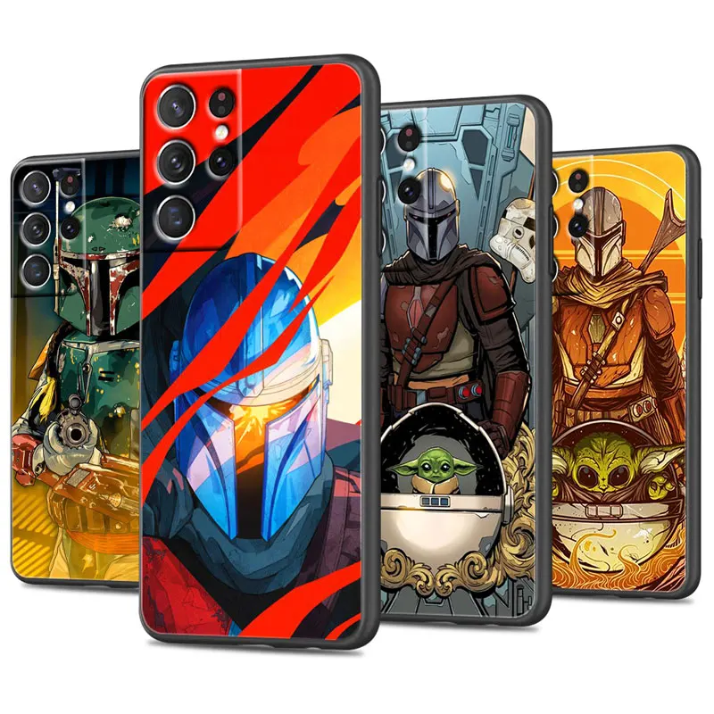 

Star Wars The Mandalorian For Samsung Galaxy S22 S21 Ultra S20 FE Lite S10 S9 S8 Plus 5G Silicone Soft Black Phone Case